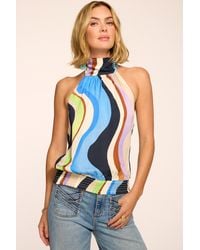 Ramy Brook - Megan Printed High Neck Sleeveless Top - Lyst