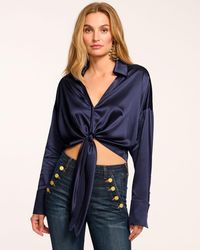 Ramy Brook - Farrah Silk Tie-Front Blouse - Lyst