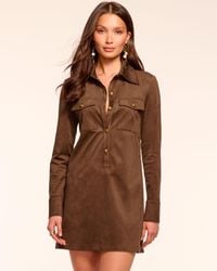 Ramy Brook - Maria Faux Suede Long Sleeve Mini Dress - Lyst
