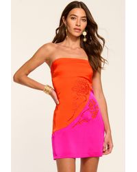 Ramy Brook - Gerrie Colorblock Strapless Mini Dress - Lyst