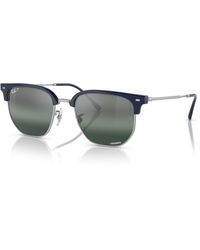 Ray-Ban - New Clubmaster Sunglasses Frame Blue Lenses Polarized - Lyst