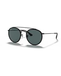 Ray-Ban - Sunglasses Unisex Round Double Bridge - Black Frame Green Lenses Polarized 51-22 - Lyst
