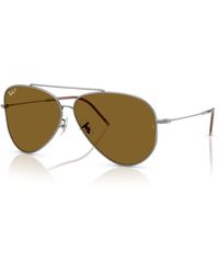 Ray-Ban - Aviator reverse gafas de sol montura marrón lentes polarizado - Lyst