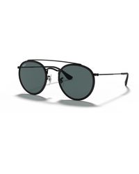 Ray-Ban - Sunglasses Unisex Round Double Bridge - Black Frame Green Lenses Polarized 51-22 - Lyst