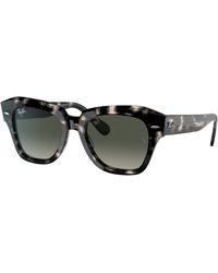 Ray-Ban - State Street Fleck Sunglasses Grey Havana Frame Grey Lenses 52-20 - Lyst