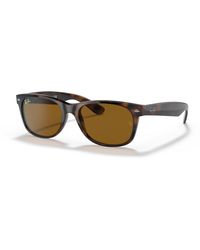 Ray-Ban - Rb2132 New Wayfarer Polarized Sunglasses, Matte Tortoise/polarized Green Gradient, 52 Mm - Lyst