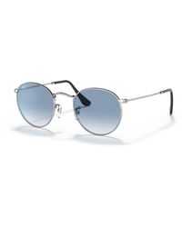 Ray-Ban - Round Metal X The Ones Sunglasses Frame Blue Lenses - Lyst