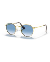 Ray-Ban - Round Metal @collection Sunglasses Frame Blue Lenses - Lyst