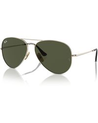 Ray-Ban - Aviator titanium gafas de sol montura green lentes - Lyst