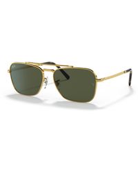 Ray-Ban - New Caravan Sonnenbrillen Gold Fassung Grün Glas 58-15 - Lyst