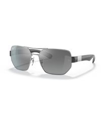 Ray-Ban - Rb3672 Sonnenbrillen Grau Fassung Silber Glas Polarisiert 60-17 - Lyst