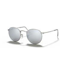 Ray-Ban - Sunglasses Man Round Flash Lenses - Silver Frame Silver Lenses 50-21 - Lyst