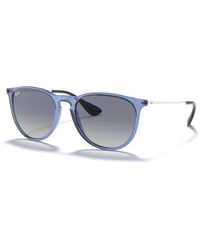 Ray-Ban - Erika Color Mix Sonnenbrillen Glänzendes Weiß Fassung Blau Glas 57-18 - Lyst