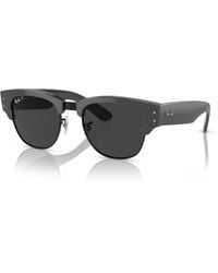 Ray-Ban - Mega Clubmaster Sunglasses Grey Frame Black Lenses Polarized 53-21 - Lyst