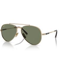 Ray-Ban - Aviator Ii Titanium Sunglasses Gold Frame Green Lenses 62-14 - Lyst