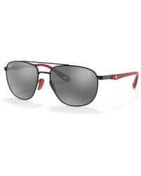 Ray-Ban - Sunglasses Man Rb3659m Scuderia Ferrari Collection - Black Frame Silver Lenses 57-17 - Lyst