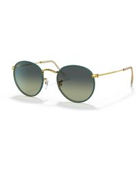 Ray-Ban - Round Metal Full Color Legend Sunglasses Frame Green Lenses - Lyst