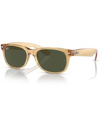 Ray-Ban - Sunglasses Unisex New Wayfarer X The Ones - Transparent Light Brown Frame Green Lenses 55-18 - Lyst