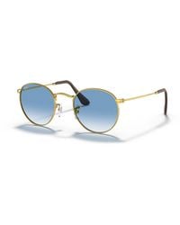 Ray-Ban - Round Metal @collection Sunglasses Frame Blue Lenses - Lyst