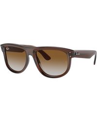 Ray-Ban - Boyfriend Reverse Sunglasses Transparent Brown Frame Brown Lenses 56-18 - Lyst