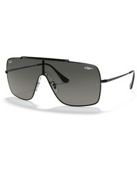 Ray-Ban - Rb3697 Wings Ii Square Shield Sunglasses, Black/grey Gradient, 35 Mm - Lyst