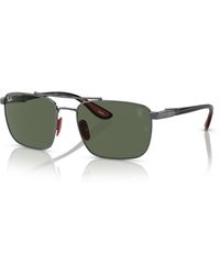Ray-Ban - RB3715M SCUDERIA FERRARI COLLECTION Gafas de sol Negro Montura Verde Lentes 58-18 - Lyst