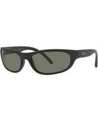 Ray-Ban - Rb4033 Polarized Rectangular Sunglasses Matte Black 60.6 Mm - Lyst