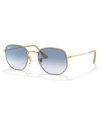 Ray-Ban - Hexagonal sonnenbrillen fassung blau glas - Lyst