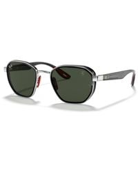 Ray-Ban - Sunglasses Unisex Rb3674m Scuderia Ferrari Collection - Shiny Black Frame Green Lenses 50-21 - Lyst