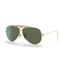 Ray-Ban - Shooter | Aviation Collection Sunglasses Frame Green Lenses - Lyst