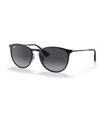 Ray-Ban - Rb3539 Erika Round Metal Sunglasses, Black/grey Gradient, 54 Mm - Lyst