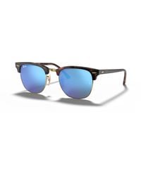 Ray-Ban - Sunglasses Unisex Clubmaster Flash Lenses - Tortoise Frame Blue Lenses 49-21 - Lyst