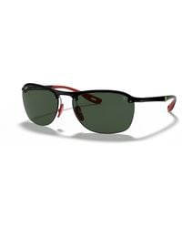 Ray-Ban - Sunglasses Man Rb4302m Scuderia Ferrari Collection - Black Frame Green Lenses 62-16 - Lyst