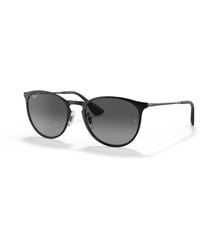 Ray-Ban - Rb3539 Erika Round Metal Sunglasses, Black/grey Gradient, 54 Mm - Lyst