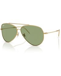 Ray-Ban - Aviator reverse gafas de sol montura verde lentes - Lyst