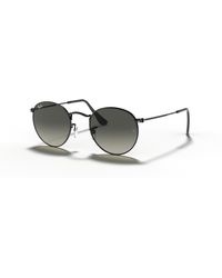Ray-Ban - Sunglasses Man Round Flat Lenses - Black Frame Grey Lenses 53-21 - Lyst