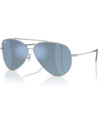 Ray-Ban - Sunglasses Unisex Aviator Reverse - Silver Frame Blue Lenses 59-11 - Lyst