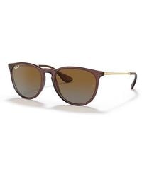 Ray-Ban - Erika Classic Sunglasses Transparent Dark Brown Frame Brown Lenses Polarized 54-18 - Lyst