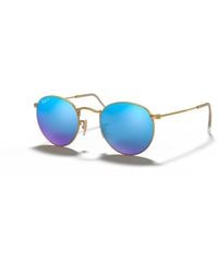 Ray-Ban - Round Metal Sonnenbrillen Gold Fassung Grün Glas 50-21 - Lyst