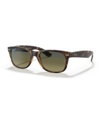 Ray-Ban - Rb2132 New Wayfarer Polarized Sunglasses, Matte Tortoise/polarized Green Gradient, 52 Mm - Lyst