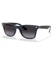 Ray-Ban - Rb4195 Wayfarer Liteforce Sunglasses, Matte Blue/grey Gradient, 52 Mm - Lyst