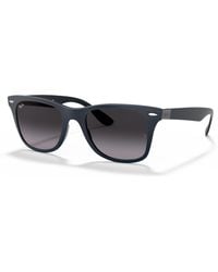 Ray-Ban - Rb4195 Wayfarer Liteforce Sunglasses, Matte Blue/grey Gradient, 52 Mm - Lyst