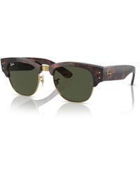 Ray-Ban - Mega Clubmaster Sonnenbrillen Schwarz Fassung Grün Glas 50-21 - Lyst