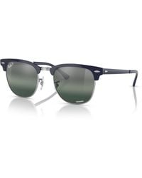 Ray-Ban - Clubmaster Metal Chromance Sunglasses Green Frame Green Lenses Polarized 51-21 - Lyst