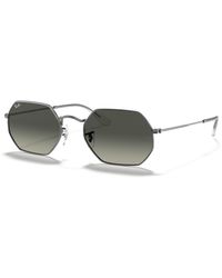 Ray-Ban - Sunglasses Unisex Octagonal Classic - Gunmetal Frame Grey Lenses 53-21 - Lyst