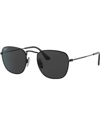Ray-Ban - Frank Titanium Limited Edition Sunglasses Black Frame Black Lenses Polarized 51-20 - Lyst