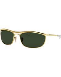 Ray-Ban - Olympian I Deluxe Sunglasses Gold Frame Green Lenses 62-18 - Lyst