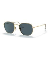 Ray-Ban - Hexagonal Flat Lenses Sunglasses Arista Frame Blue Lenses 51-21 - Lyst