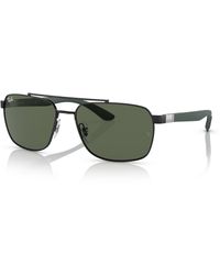 Ray-Ban - Rb3701 Sunglasses Matte Green Frame Green Lenses 59-17 - Lyst