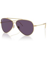Ray-Ban - Aviator reverse gafas de sol montura violeta lentes - Lyst